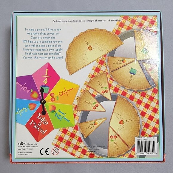 eeBoo Make A Pie Game Of Fractions 2008 Learning Educational Board Game Complete - Picture 2 of 4